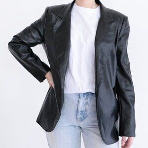 Generation Love New York Hudson Vegan Leather Black Single Button Blazer Xl